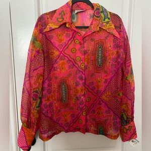 Vintage 1970's floral blouse by Teddi of California